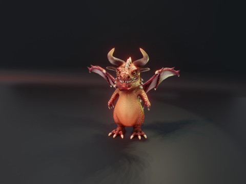 Cartoon Dragons Black Dragon Gold Dragon Crystal Dragon Model 3D