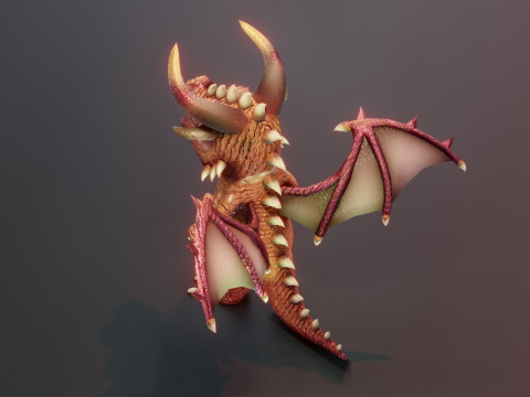 Cartoon Dragons Black Dragon Gold Dragon Crystal Dragon Model 3D