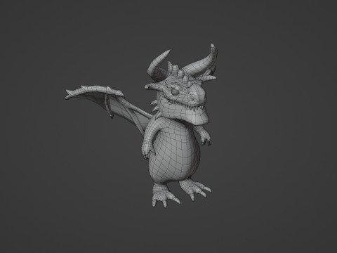 Cartoon Dragons Black Dragon Gold Dragon Crystal Dragon Model 3D