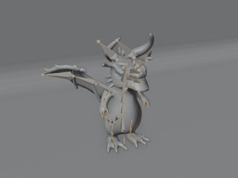 Cartoon Dragons Black Dragon Gold Dragon Crystal Dragon Model 3D