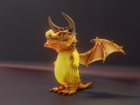 Cartoon Gem Dragons Animated Modelo 3D