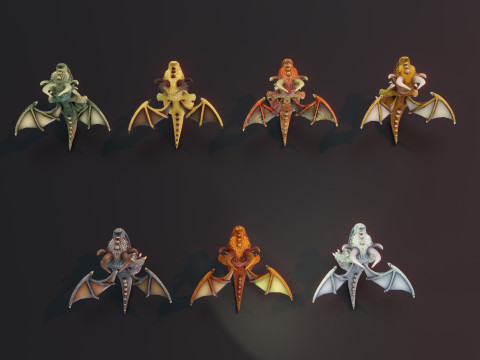 Cartoon Metallic Dragons Animated 3D 模型