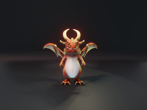 Cartoon Metallic Dragons Animated 3D 模型
