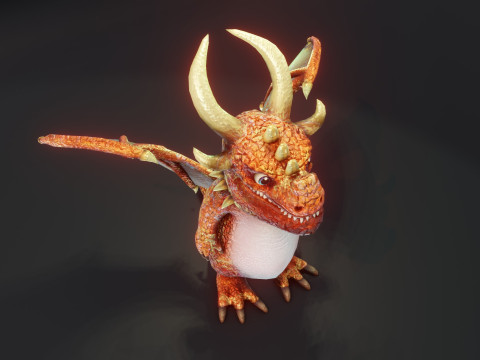 Cartoon Metallic Dragons Animated 3D 模型