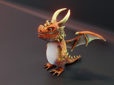 Cartoon Metallic Dragons Animated 3D 模型