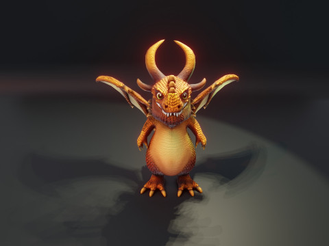 Cartoon Metallic Dragons Animated 3D 模型