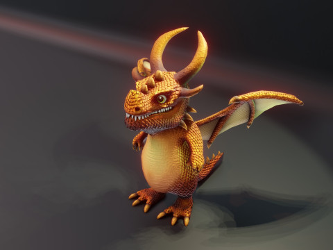 Cartoon Metallic Dragons Animated 3D 模型