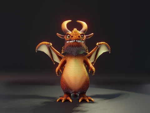 Cartoon Metallic Dragons Animated 3D 模型