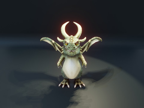 Cartoon Metallic Dragons Animated 3D 模型