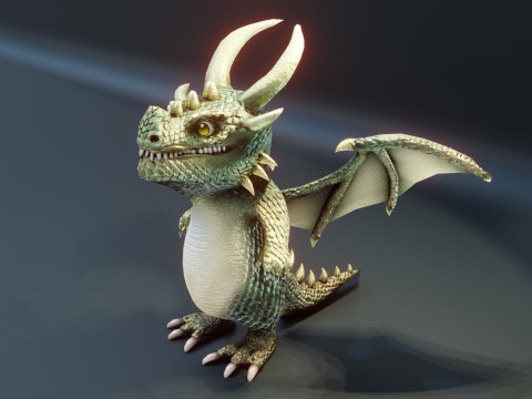 Cartoon Metallic Dragons Animated 3D 模型
