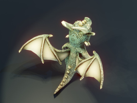 Cartoon Metallic Dragons Animated 3D 模型