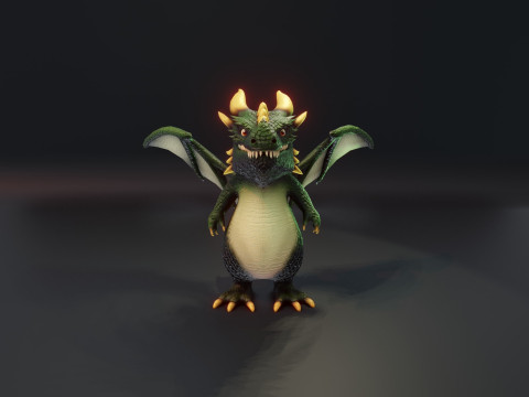 Cartoon Chromatic Dragons Animated Modelo 3D