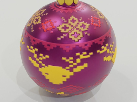 Christmas Baubles Low-poly Model 3D