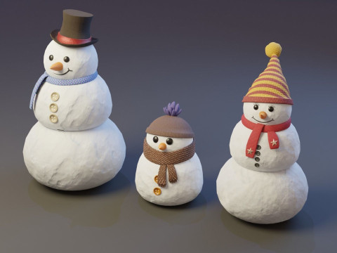 CartoonSnowmen 3D Модель