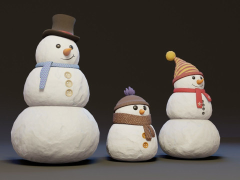 CartoonSnowmen Model 3D