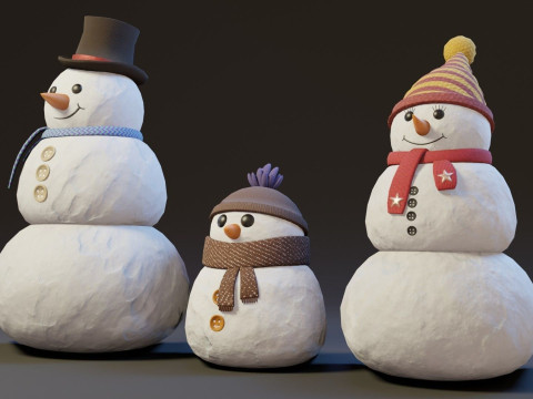 CartoonSnowmen Model 3D