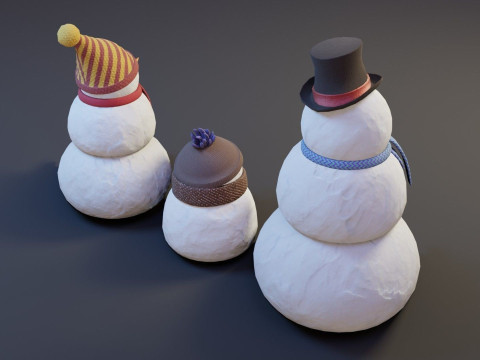 CartoonSnowmen Model 3D