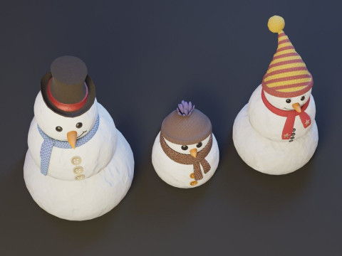 CartoonSnowmen Model 3D