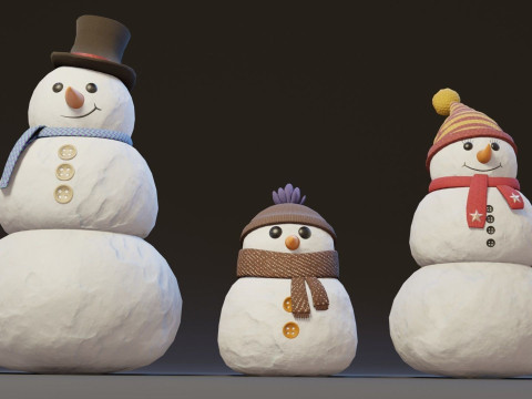 CartoonSnowmen Model 3D