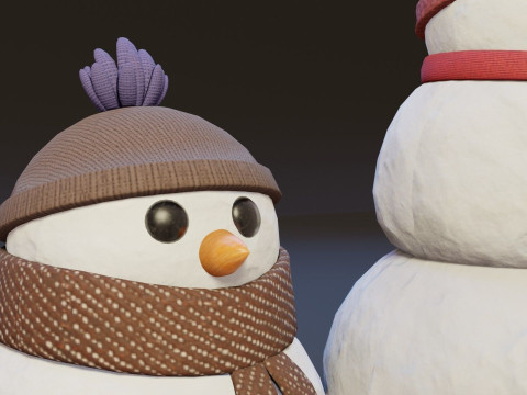 CartoonSnowmen Model 3D