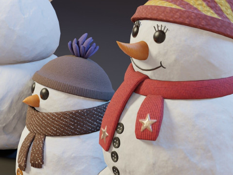 CartoonSnowmen Model 3D