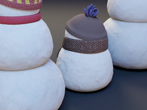 CartoonSnowmen Model 3D
