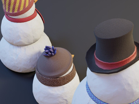CartoonSnowmen Model 3D