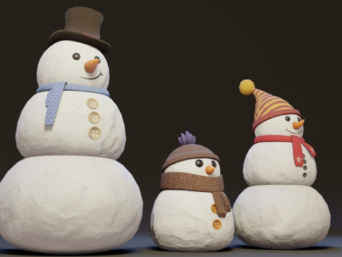 CartoonSnowmen Model 3D