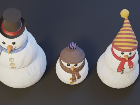 CartoonSnowmen Model 3D