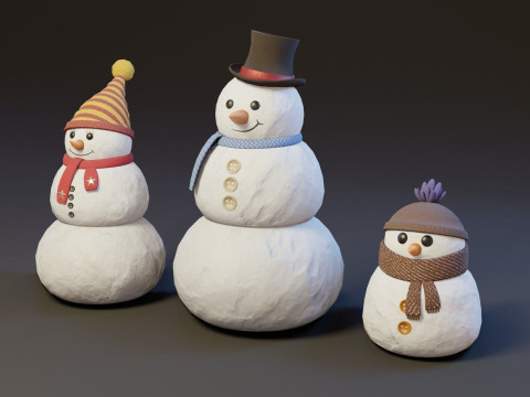 CartoonSnowmen Model 3D