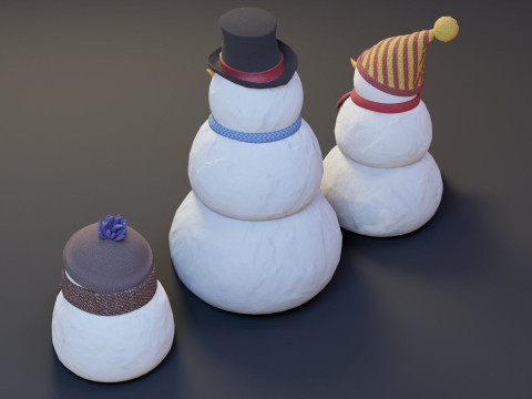 CartoonSnowmen Model 3D