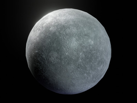 Photorealistic Solar System Moon Included 2k Textures Low-poly Modelo 3D