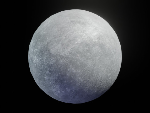 Photorealistic Solar System Moon Included 2k Textures Low-poly Modelo 3D