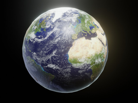 Photorealistic Solar System Moon Included 2k Textures Low-poly Modelo 3D