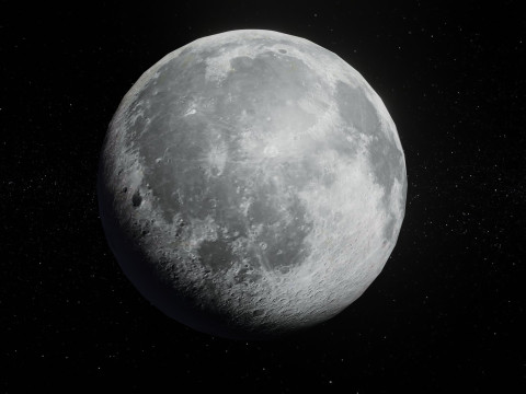 Photorealistic Solar System Moon Included 2k Textures Low-poly Modelo 3D
