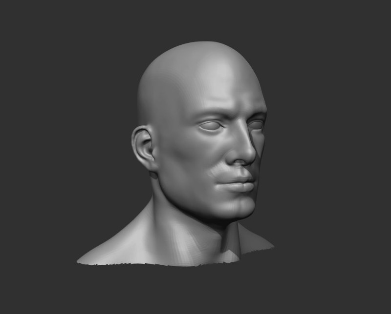 Male Head Realistic Base Mesh Model 3D .c4d .max .obj .3ds .fbx .stl .blend 