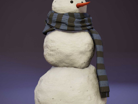 Snowman Realistic Model 3D