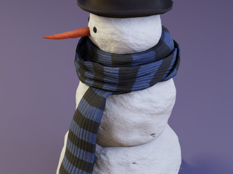 Snowman Realistic Model 3D