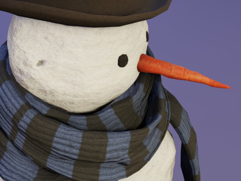 Snowman Realistic Model 3D