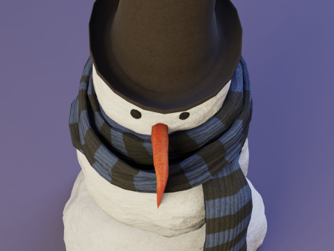 Snowman Realistic Model 3D