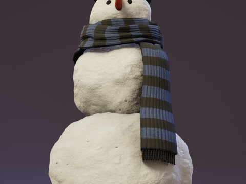 Snowman Realistic Model 3D