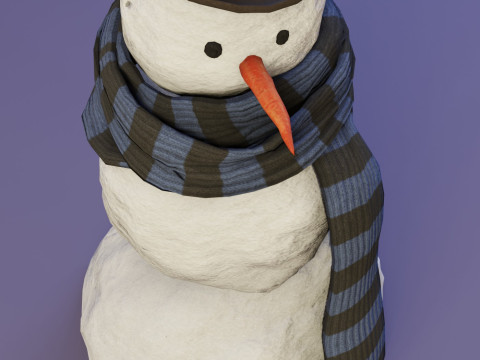 Snowman Realistic Model 3D