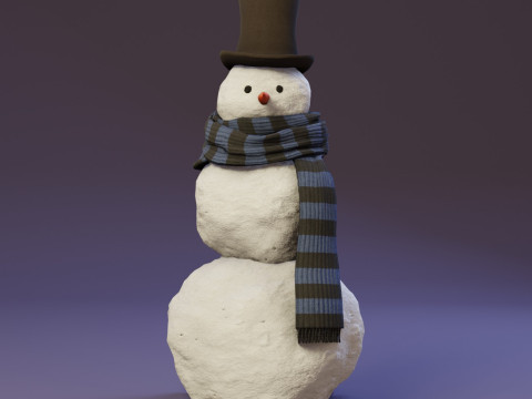 Snowman Realistic Model 3D
