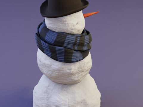 Snowman Realistic Model 3D