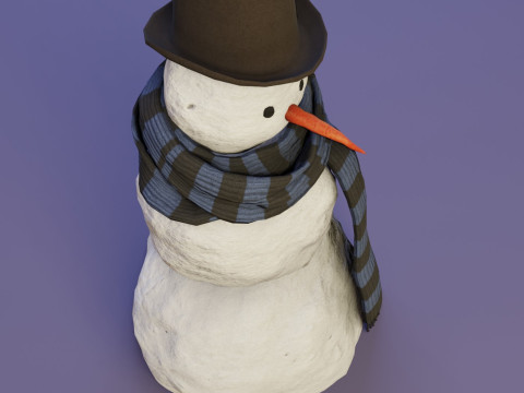 Snowman Realistic Model 3D