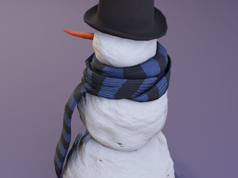 Snowman Realistic Model 3D