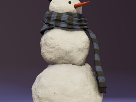 Snowman Realistic Model 3D
