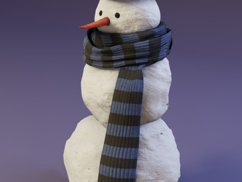 Snowman Realistic Model 3D