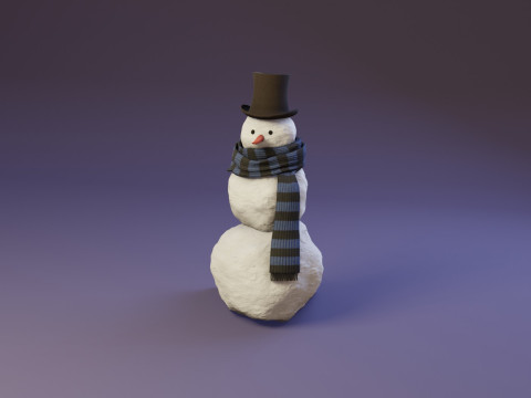 Snowman Realistic Model 3D