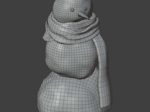 Snowman Realistic Model 3D